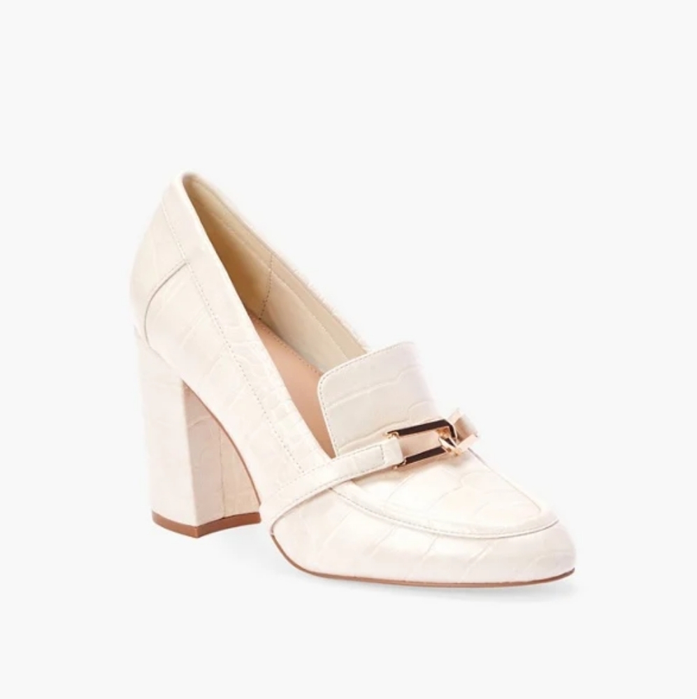 Marissa Faux Crocodile Leather Heeled Loafers
